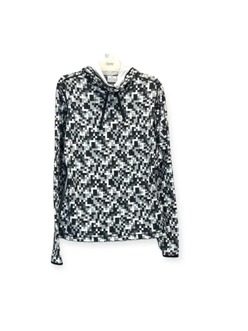 Nike Hooded Pullover Pixel Print Pro Dri-Fit Athletic Top Sz M Long Sleeve